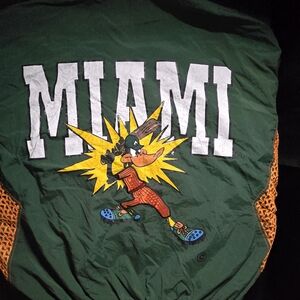Vintage RARE '93 University Of Miami Hurricanes Baseball Daffy Duck Jacket XL